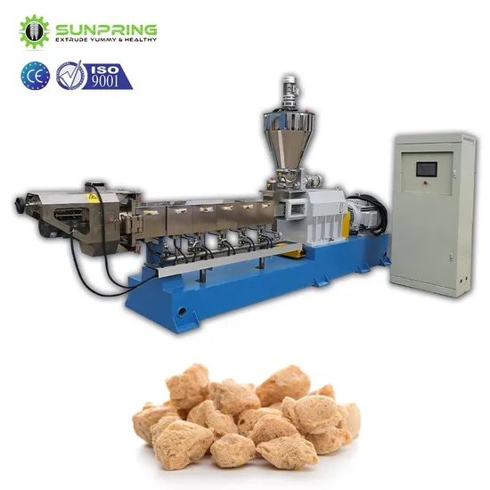Automatic Soya Chunks Tvp Textured Soy Vegetable Protein Nuggets High Moisture Meat Analogue Extruder Production Processing Extrusion Line System Making Machine 