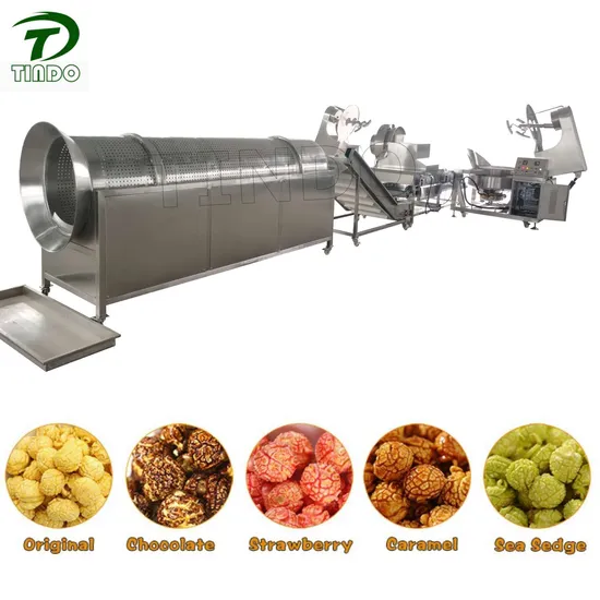 Industrial Commercial Popcorn Making Machines Automatic Continuous Popcorn Production Line 
