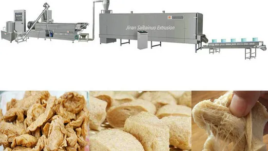 Tvp Tsp Fiber Artificial Vegetable Meat Production Plant Textured Soya Protein Processing Line Soy Chunks Nuggets Making Machine 