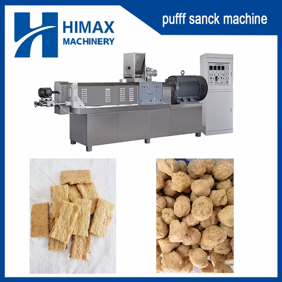 Textured Soybean Protein Food Production Line Tvp Tsp Textured Soya Nugget Chunks Protein Making Machine