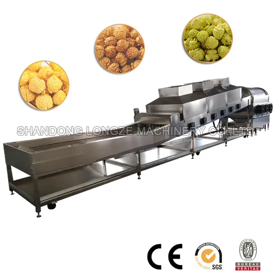 New Type Automatic Large Commercial Chocolate Caramel Electric Industrial Popcorn Production Line 